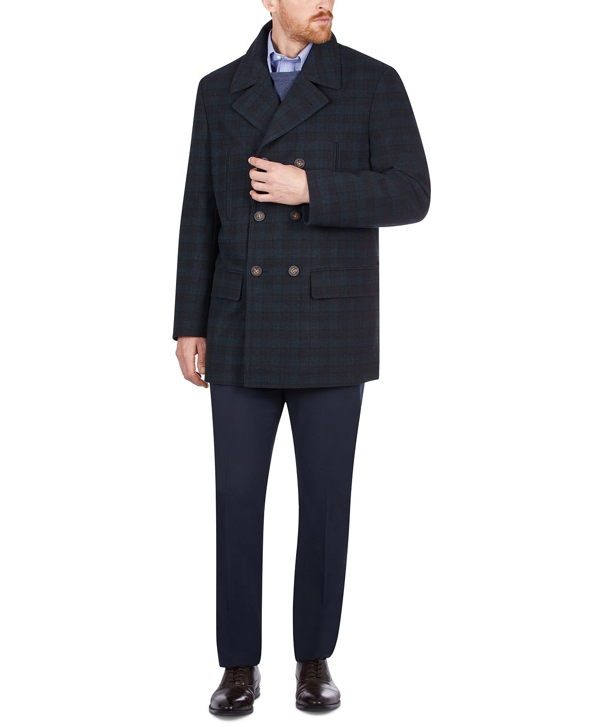 Lauren Ralph Lauren Luke Wool-blend Classic-fit Peacoat Navy/green