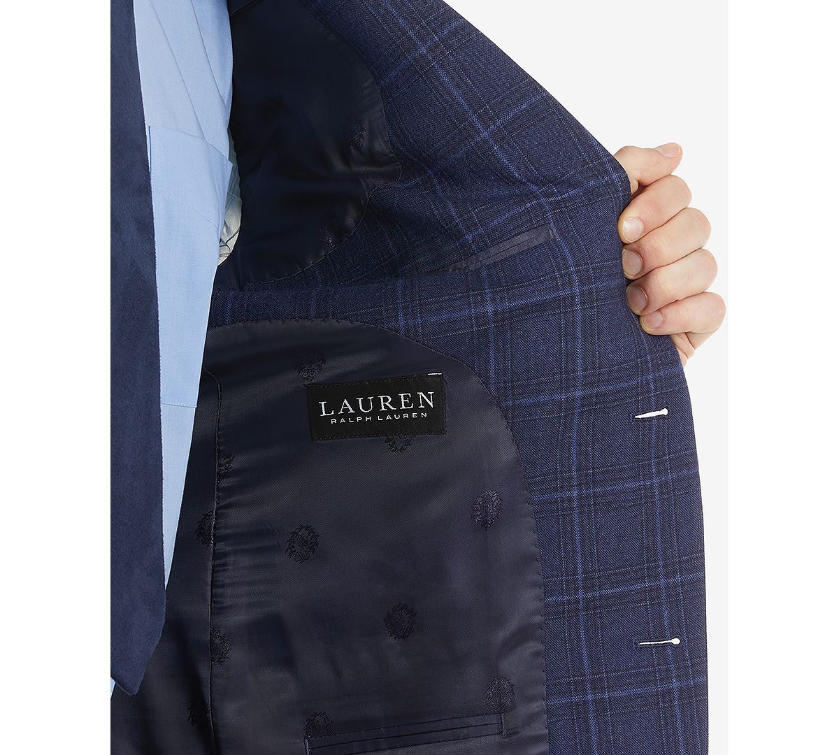 lauren ralph lauren navy plaid ultraflex jacket