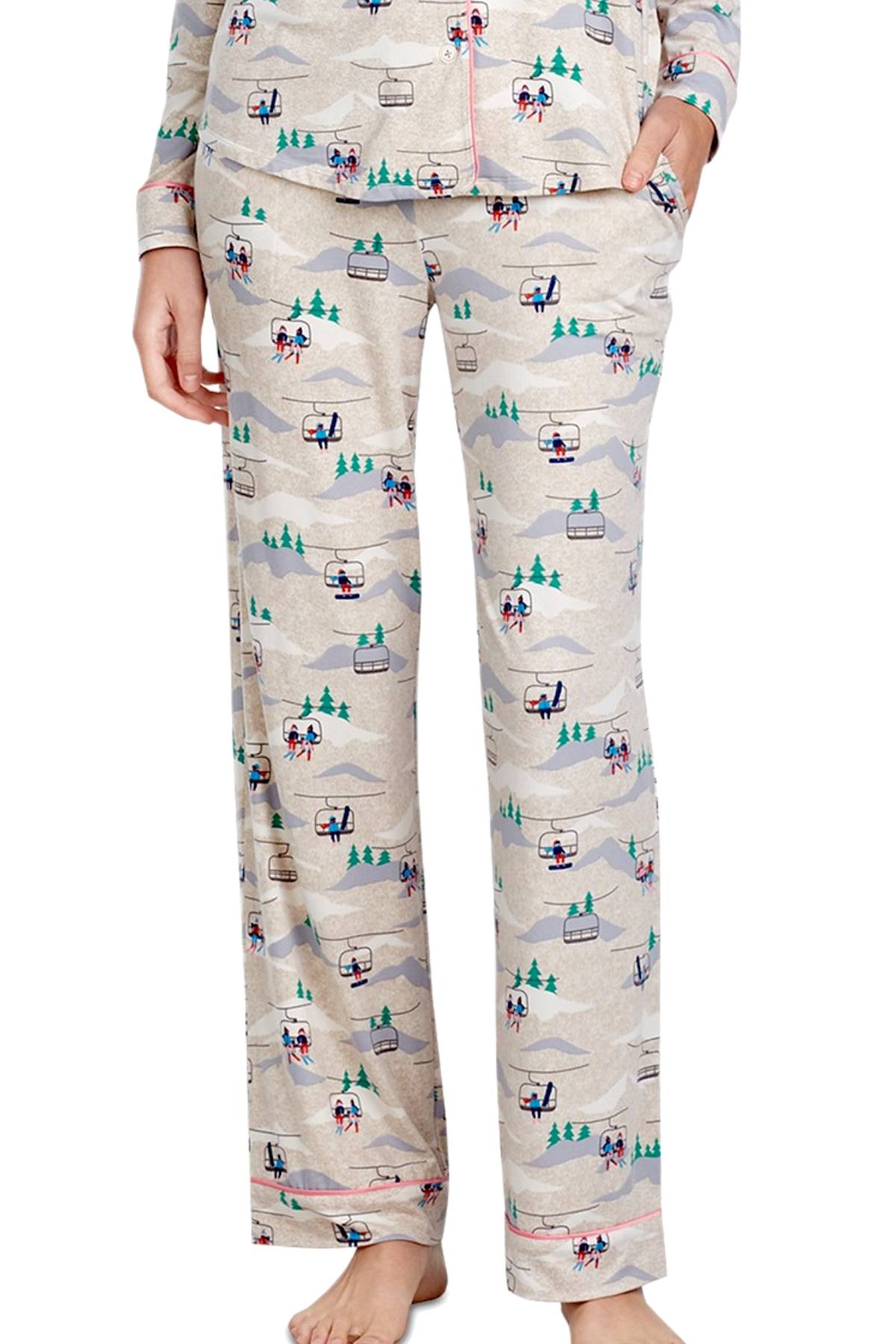 Layla Beige/Multi Ski-Lift Printed Pajama Set