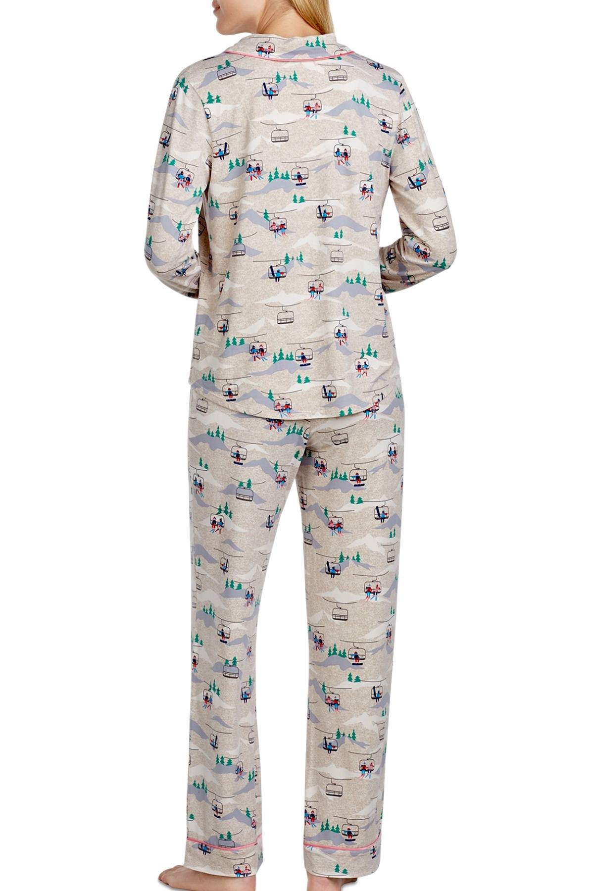 Layla Beige/Multi Ski-Lift Printed Pajama Set