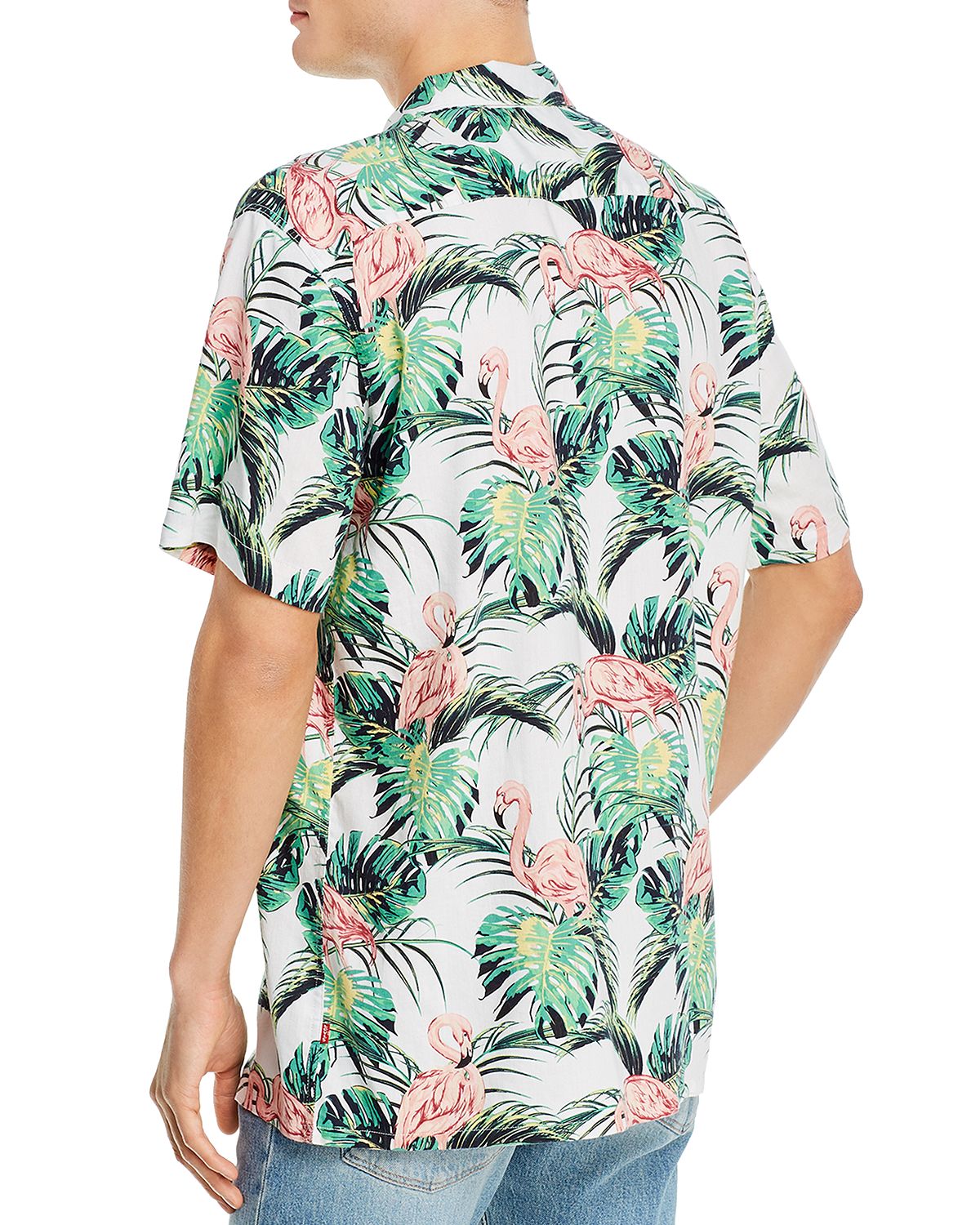 Levi's Cubano Tropical Flamingo Print Slim Fit Camp Shirt Flamingo Leaf