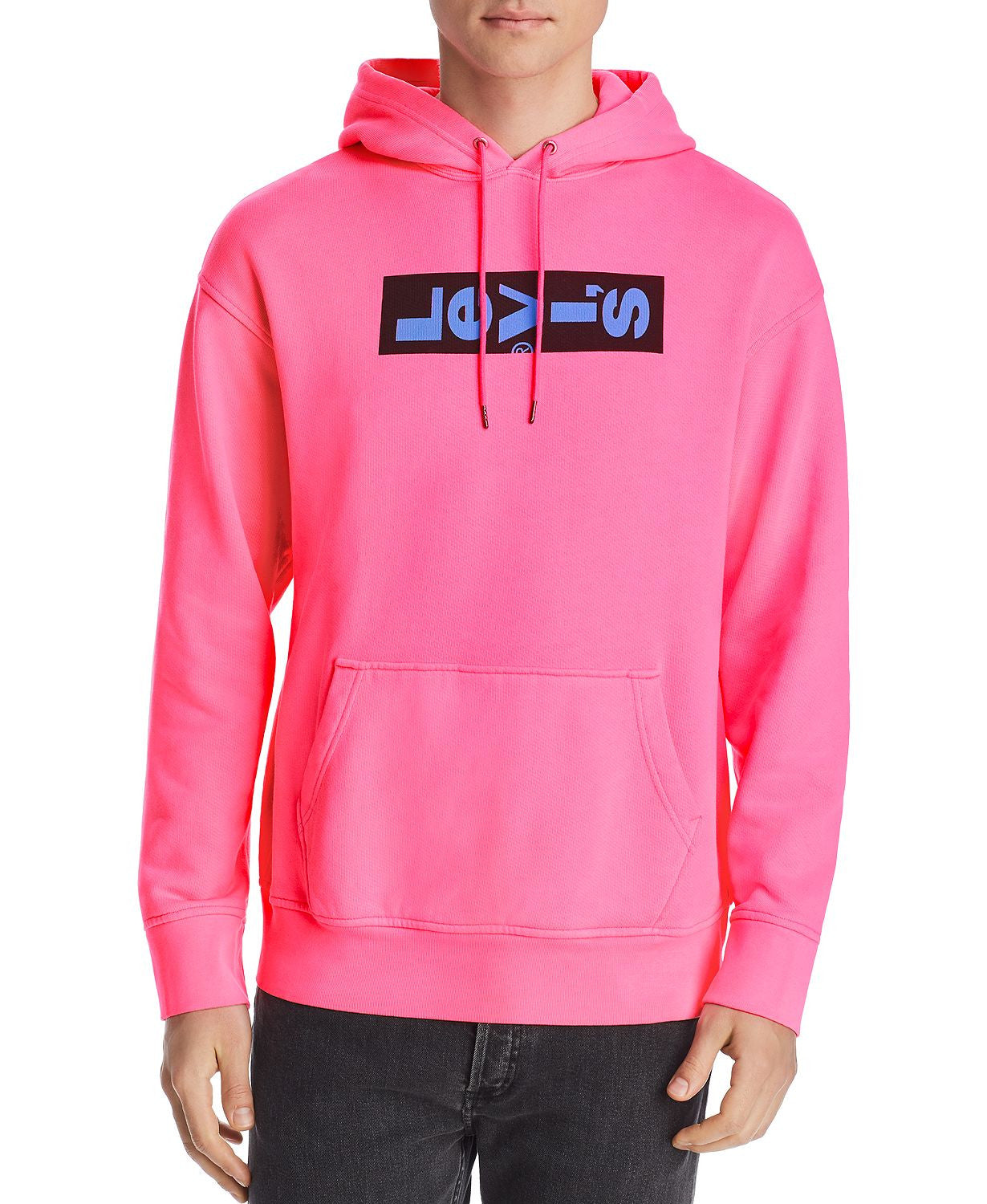 Levi's Sideways Logo Graphic Hooded Sweatshirt Neon Pink