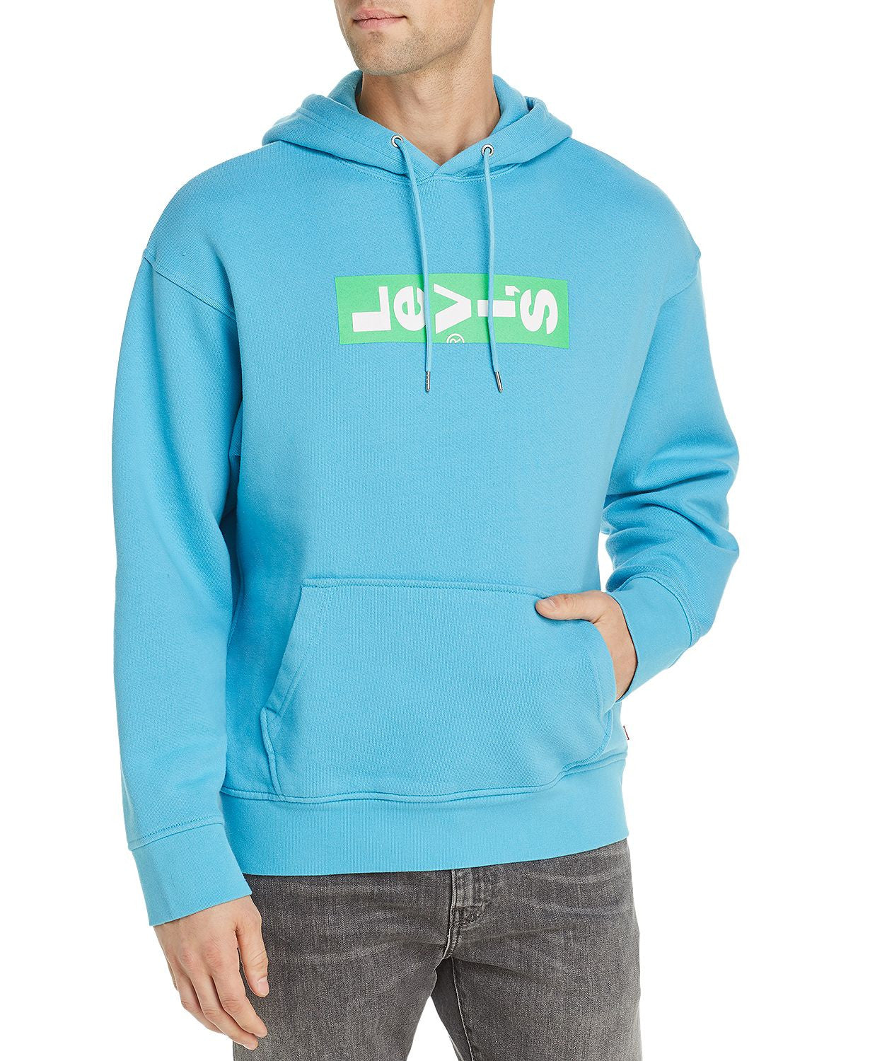 Levi's Sideways Logo Graphic Hooded Sweatshirt Norse Blue