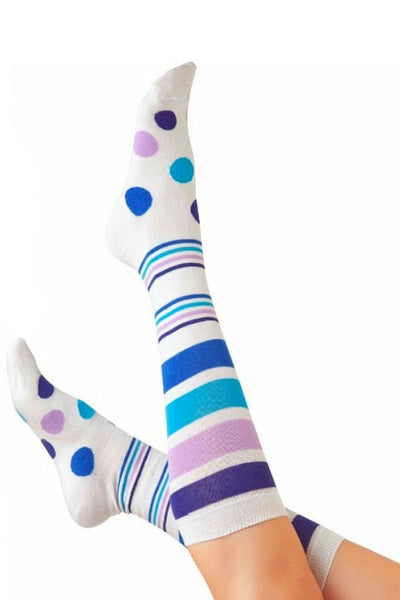 Lucci White Festival Calf High Sock