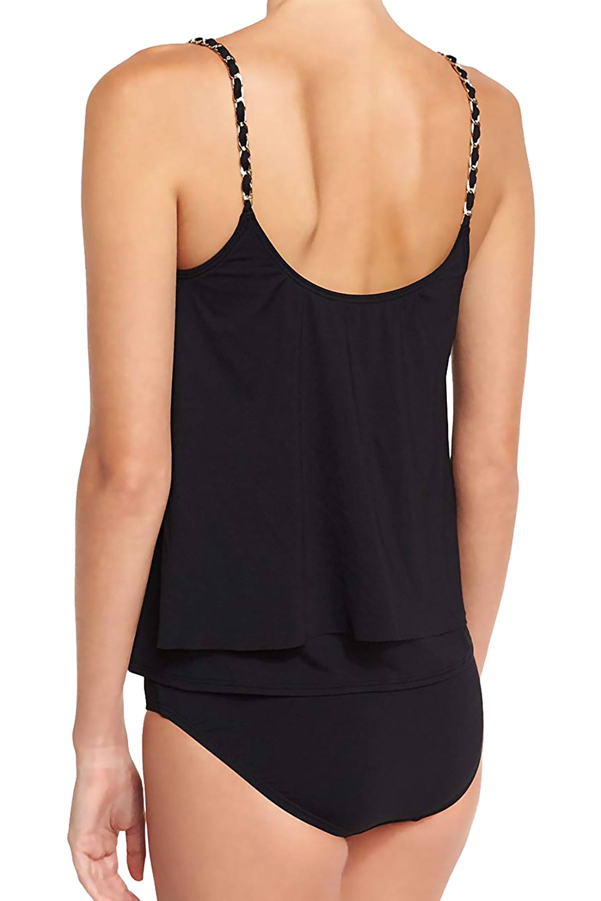 Michael Michael Kors Radiant Chain Solids Layered Tankini Top Black XS :  Clothing, Shoes & Jewelry 