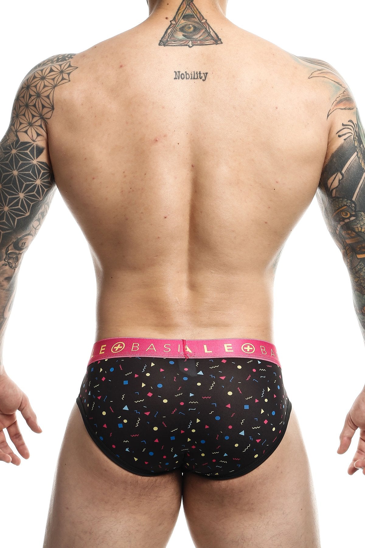 Male Basic Black Confetti Sexy Pouch Brief