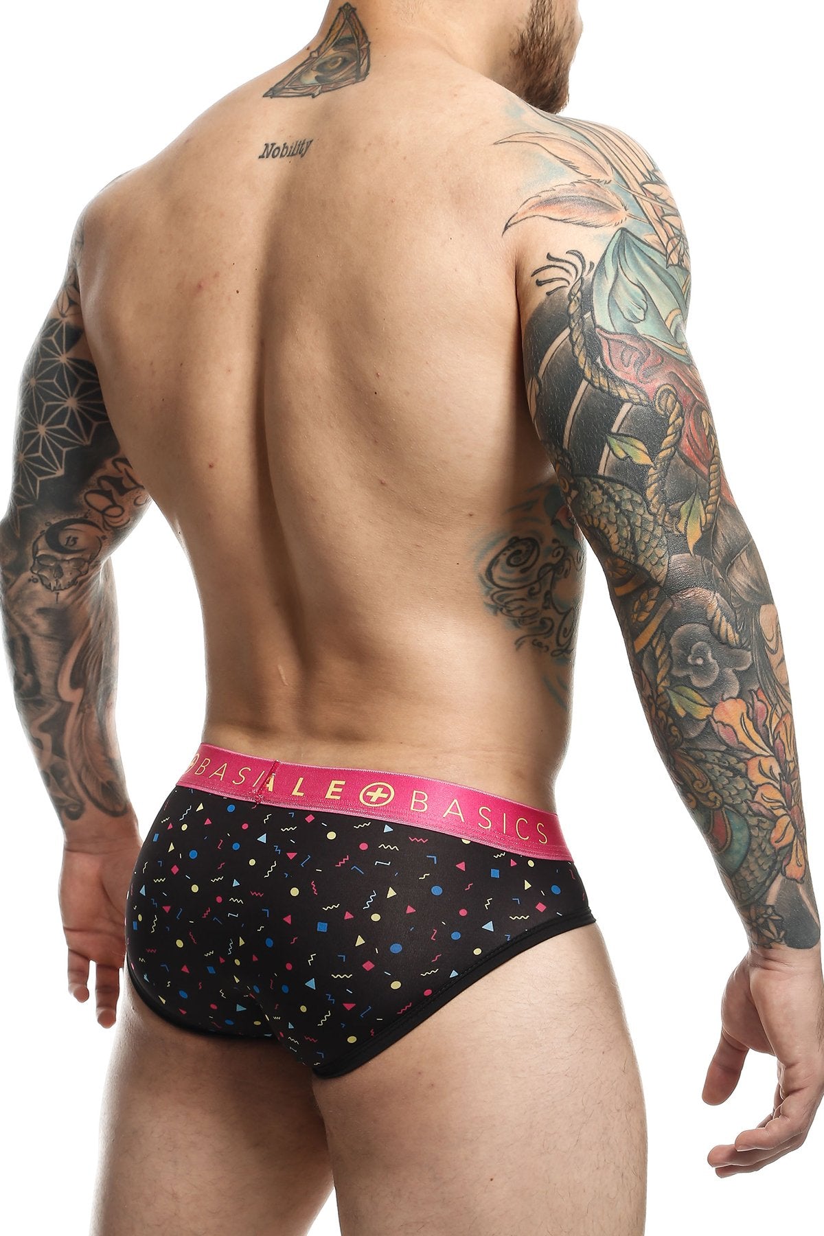 Male Basic Black Confetti Sexy Pouch Brief