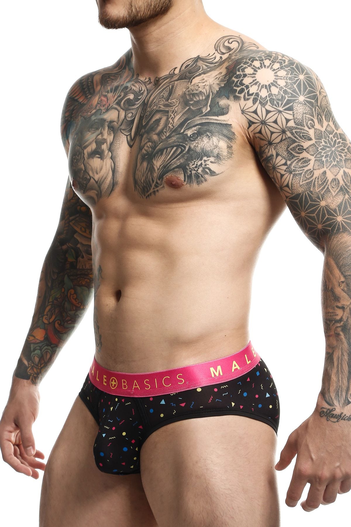 Male Basic Black Confetti Sexy Pouch Brief