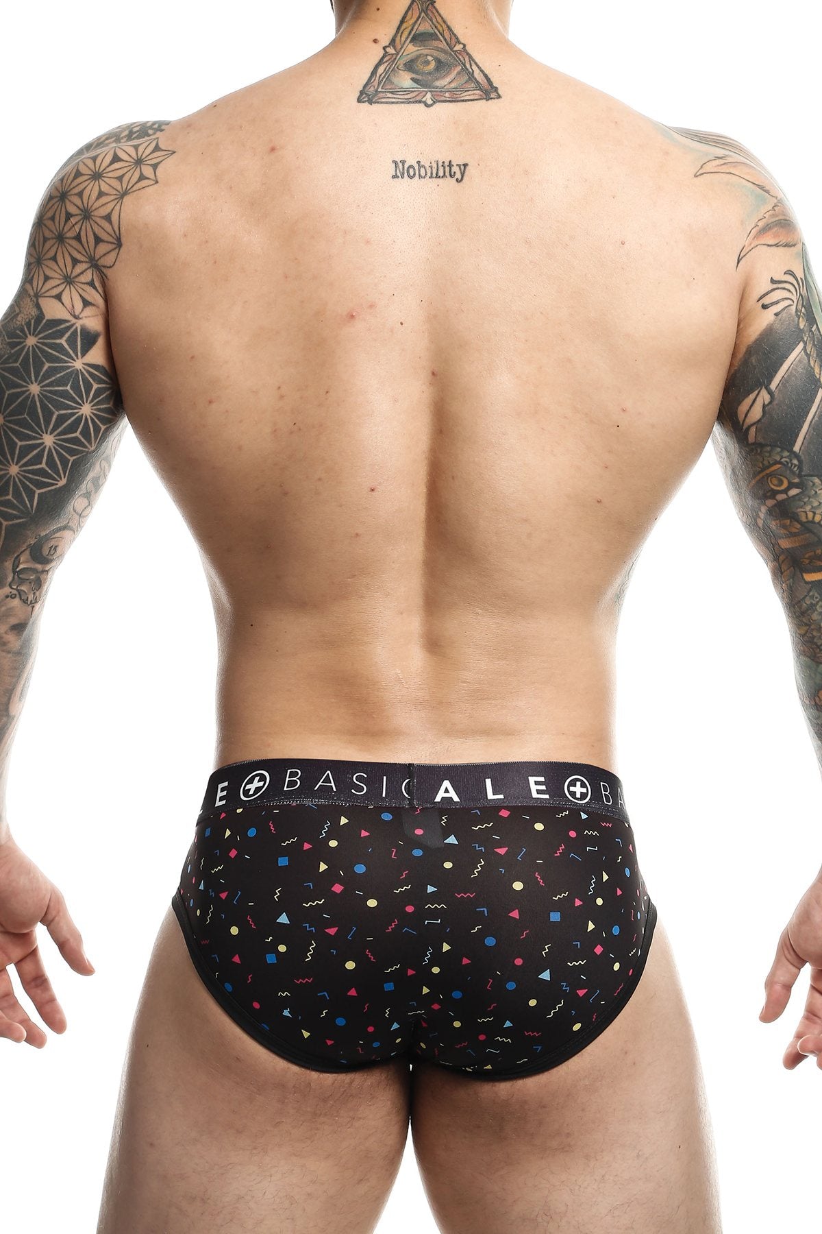 Male Basic Black Confetti Sexy Pouch Brief