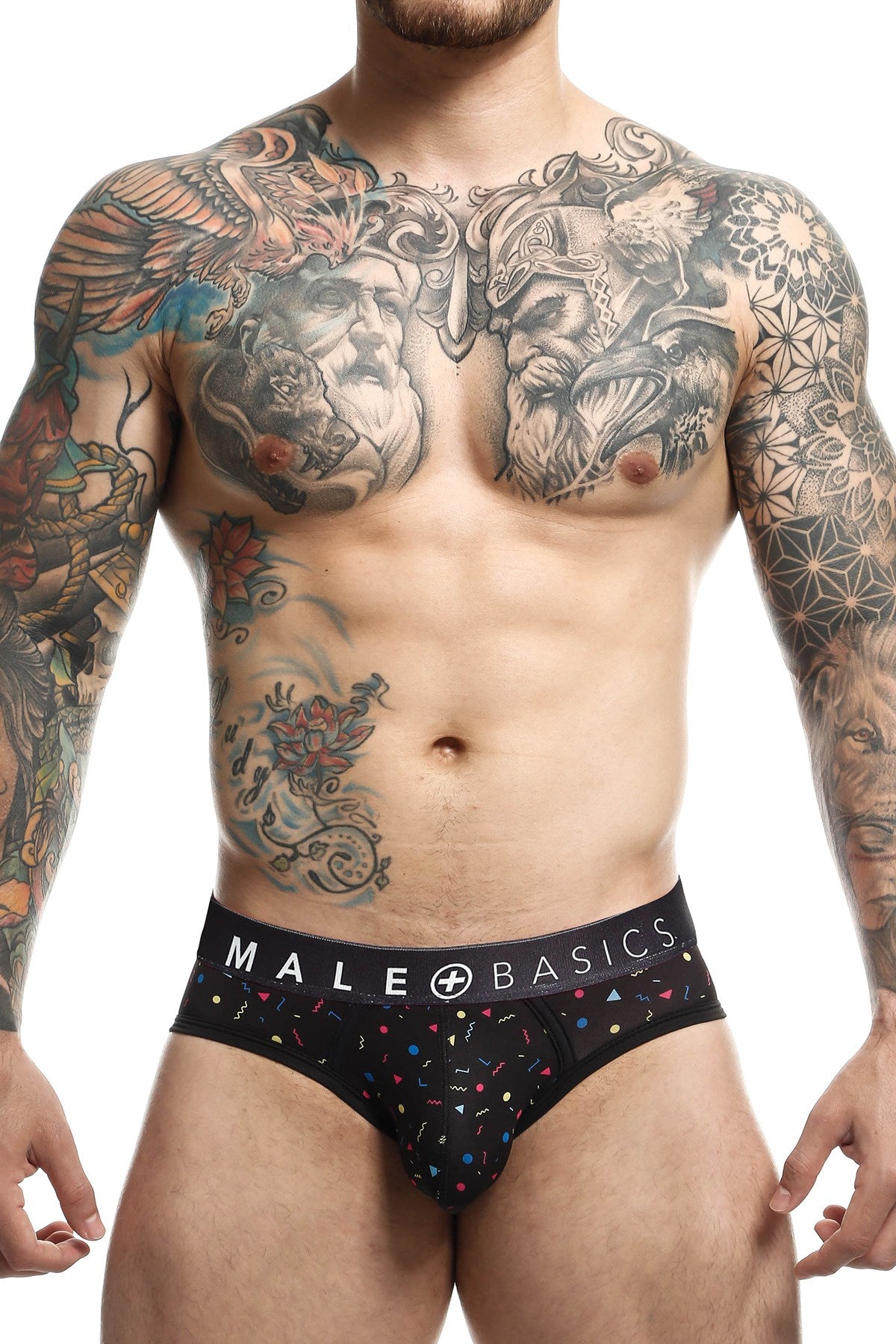 Male Basic Black Confetti Sexy Pouch Brief