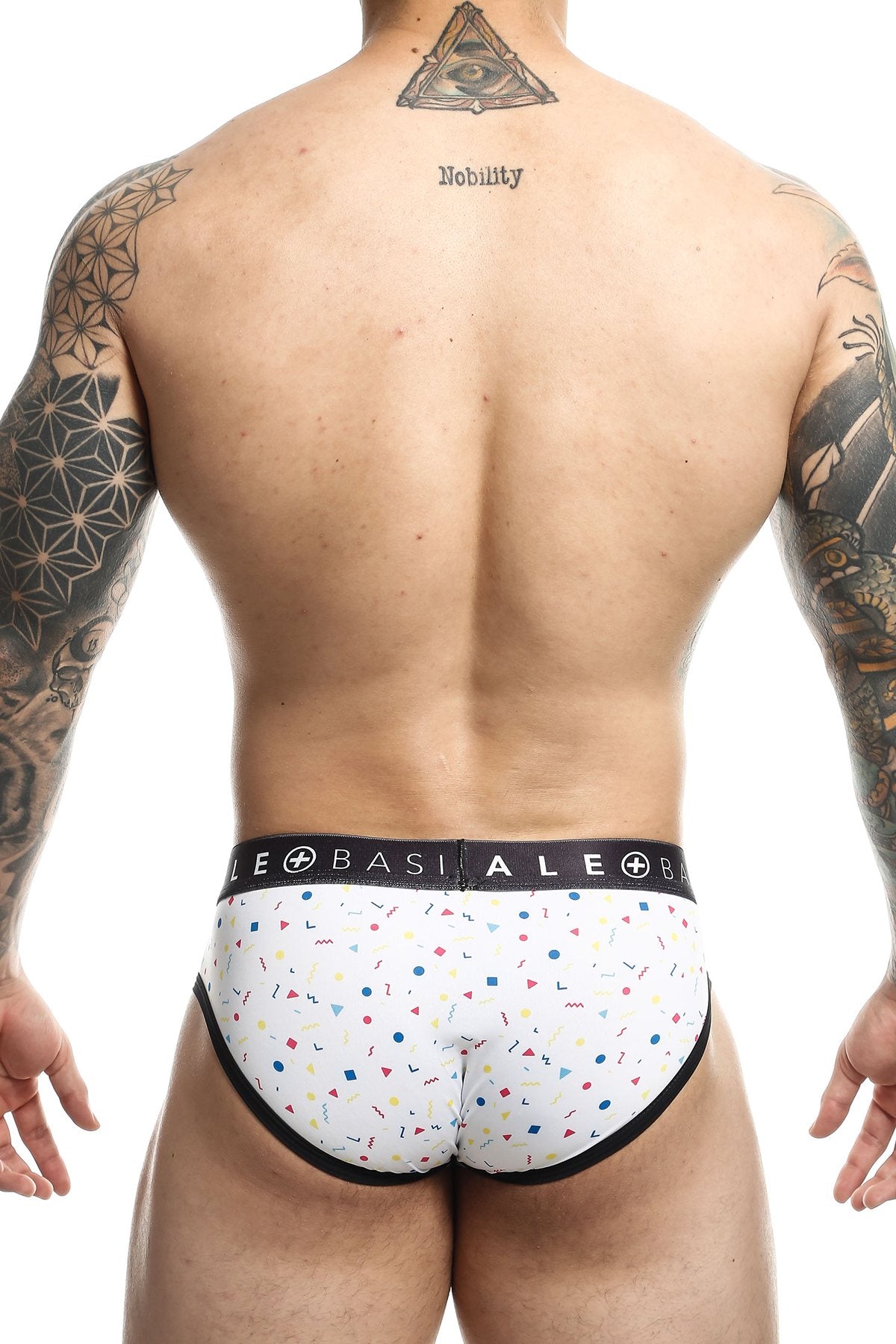 Male Basic White Confetti Sexy Pouch Brief