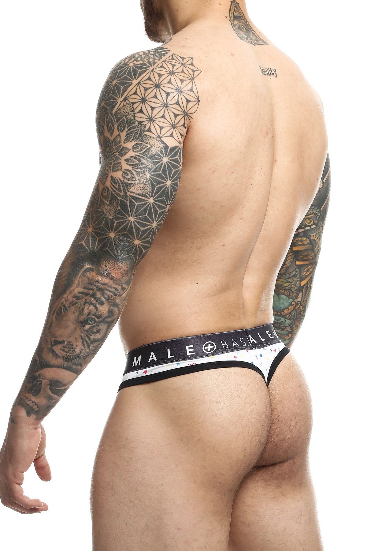 Male Basics White Confetti Sexy Pouch Thong