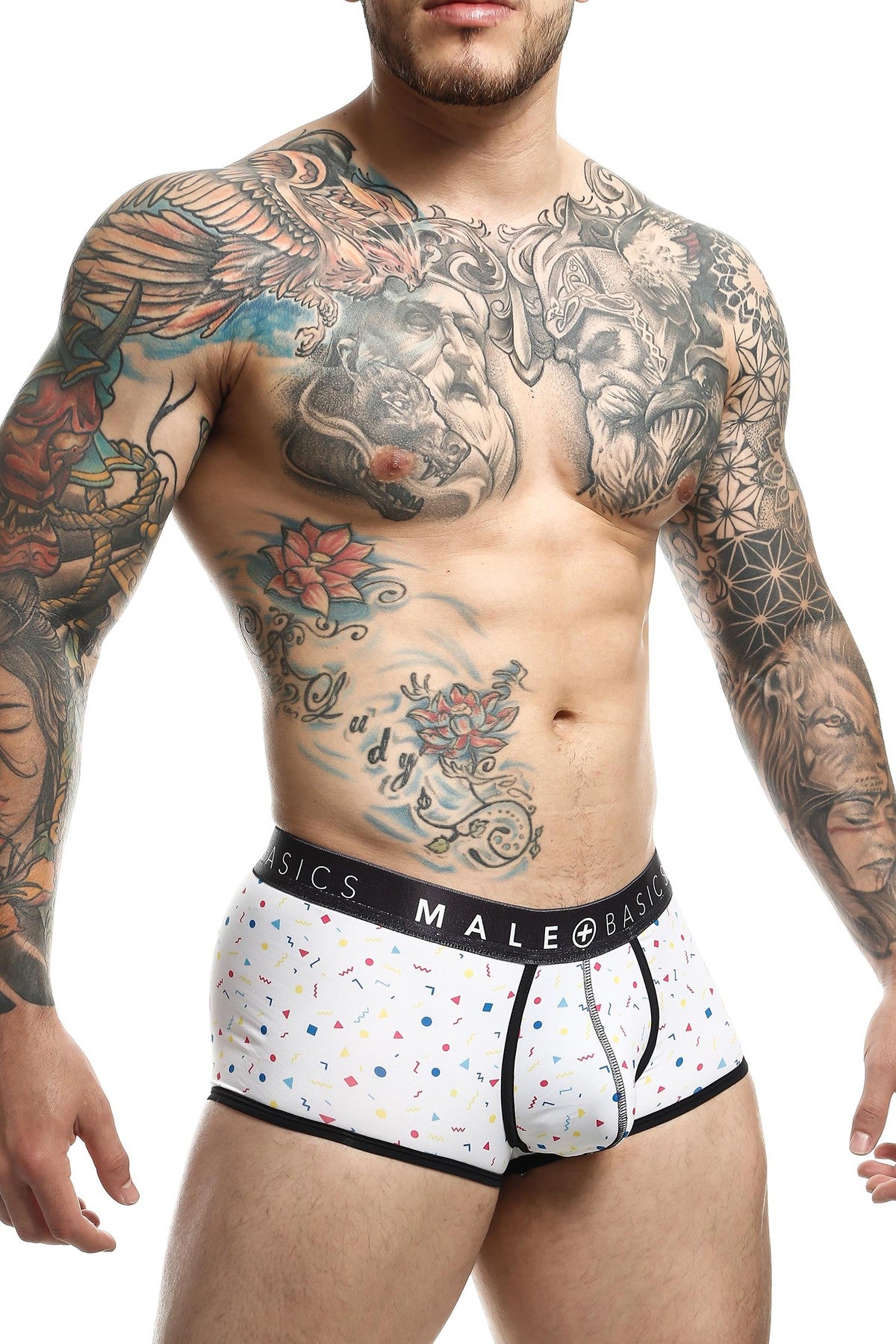 Male Basics White Confetti Sexy Pouch Trunk