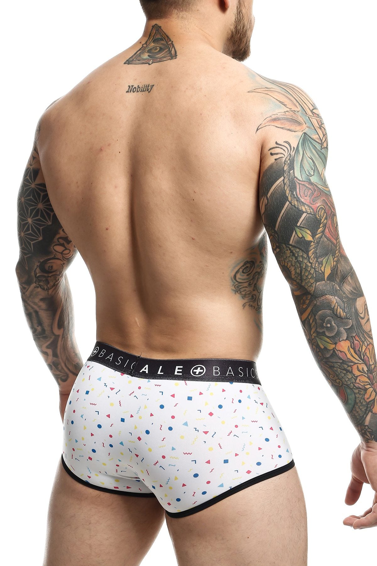 Male Basics White Confetti Sexy Pouch Trunk