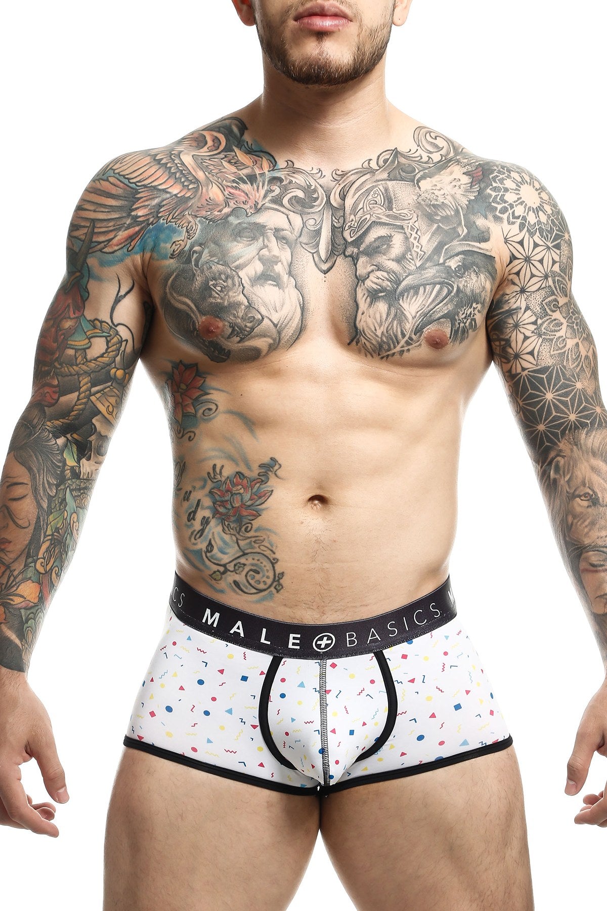 Male Basics White Confetti Sexy Pouch Trunk