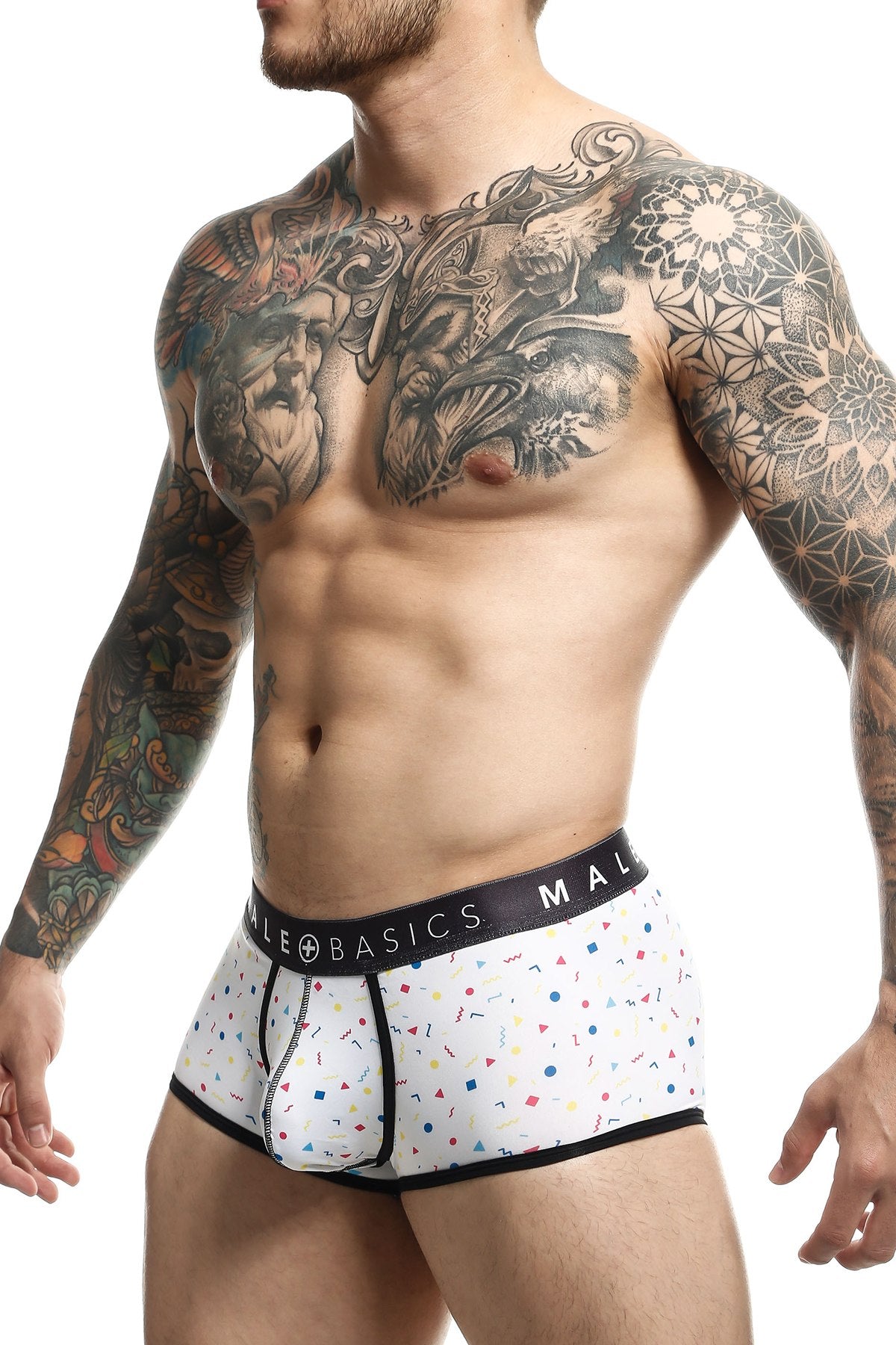 Male Basics White Confetti Sexy Pouch Trunk