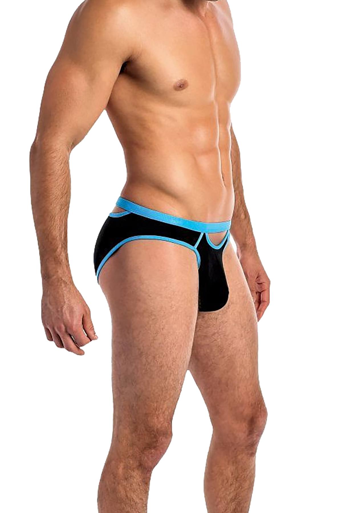 Male Power Black Cutting-Edge Cut-Out Bikini Brief