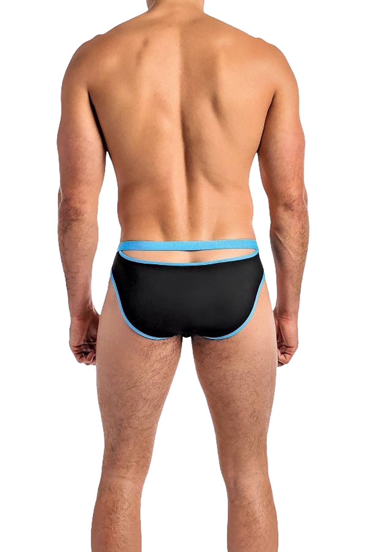 Male Power Black Cutting-Edge Cut-Out Bikini Brief