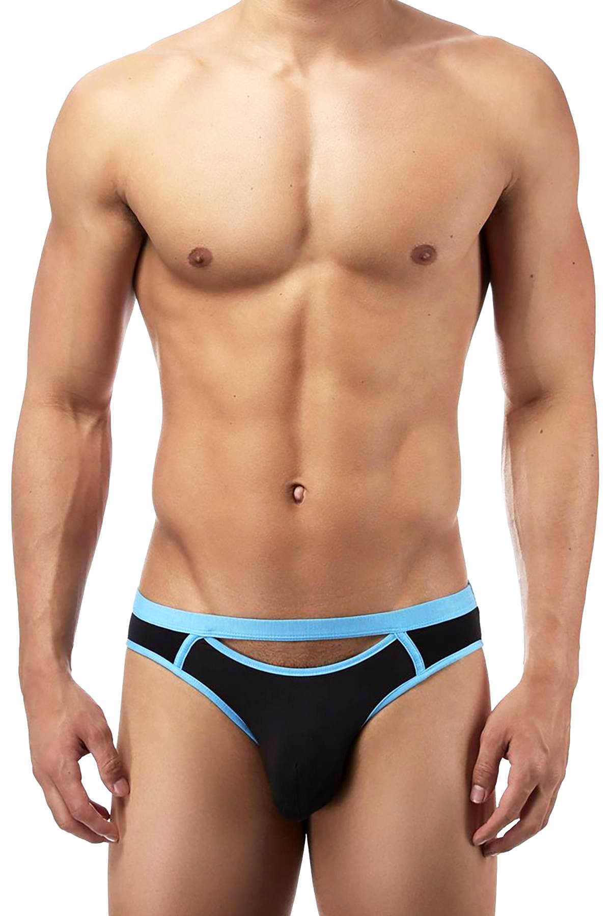 Male Power Black Cutting-Edge Cut-Out Bikini Brief