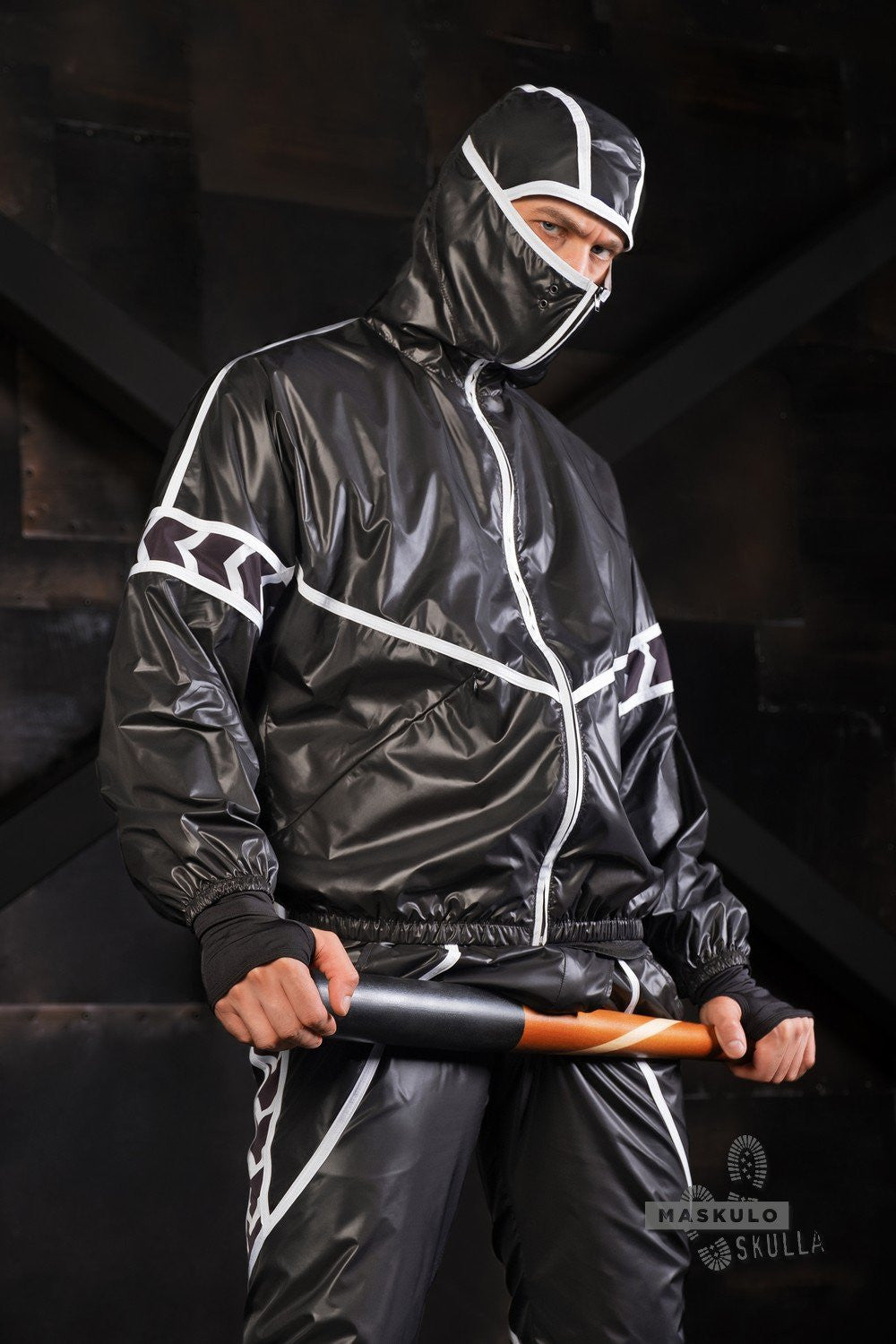 Maskulo Black Fetish Windbreaker Jacket