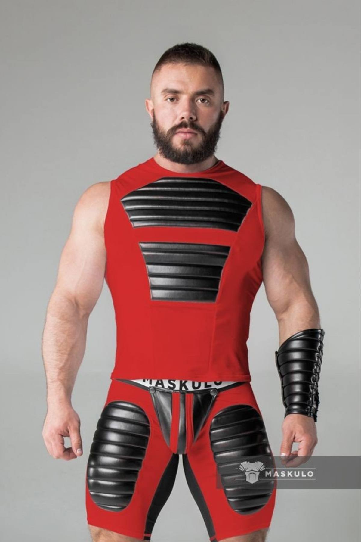 Maskulo Red Armored Tank Top