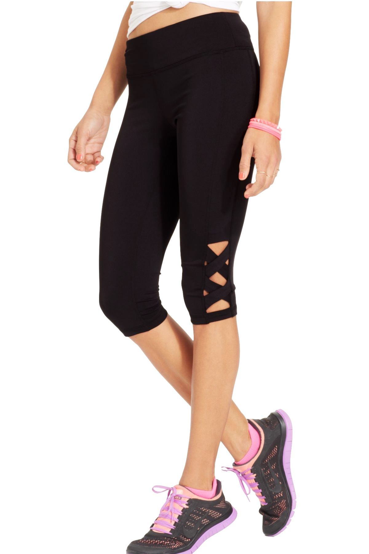 Material Girl Black CrissCross Capri Legging