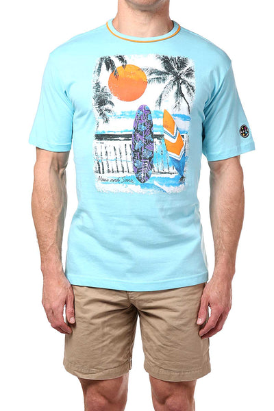 Maui and Sons Light-Blue Surfboard Tee