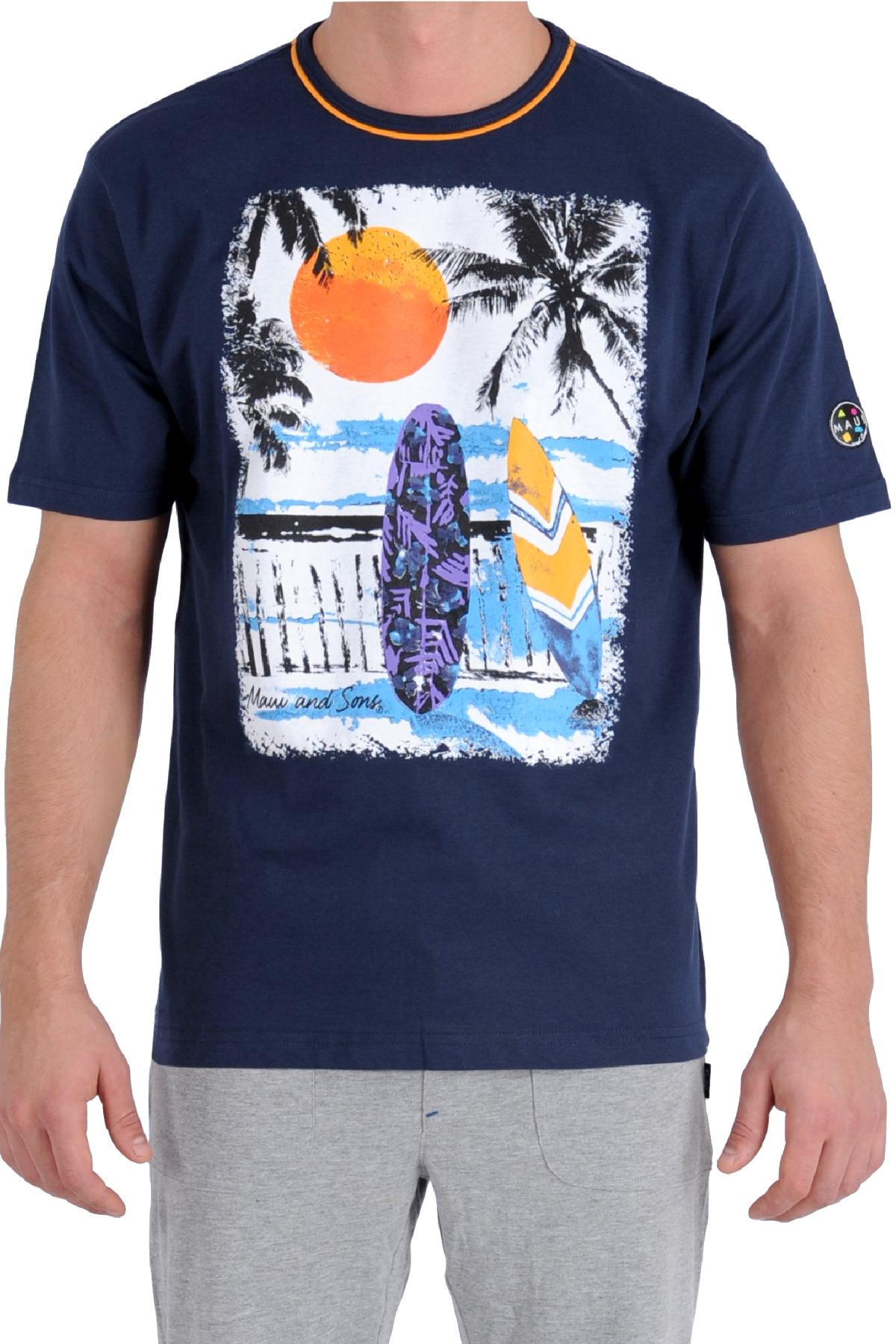 Maui and Sons Navy-Blue Surfboard Tee