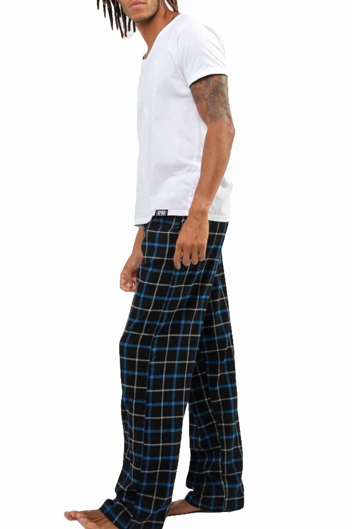 Memphis Blues Black/Blue/White Flannel Pajama Pant