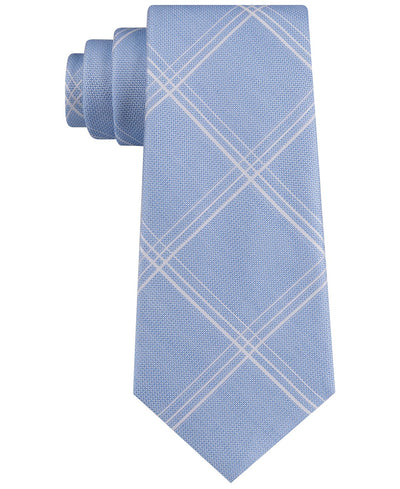 Michael Kors Hopscotch Plaid Tie Light Blue