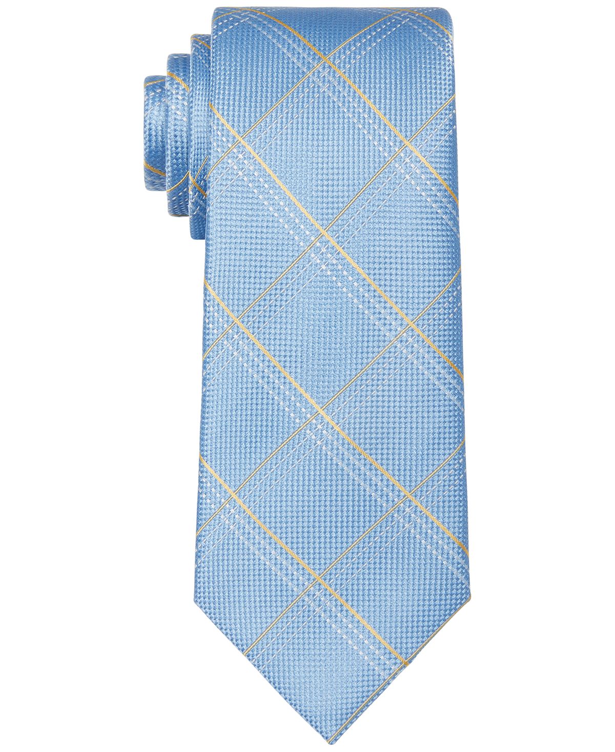 Michael Kors Michael Dash & Line Grid Check Tie Yellow Multi