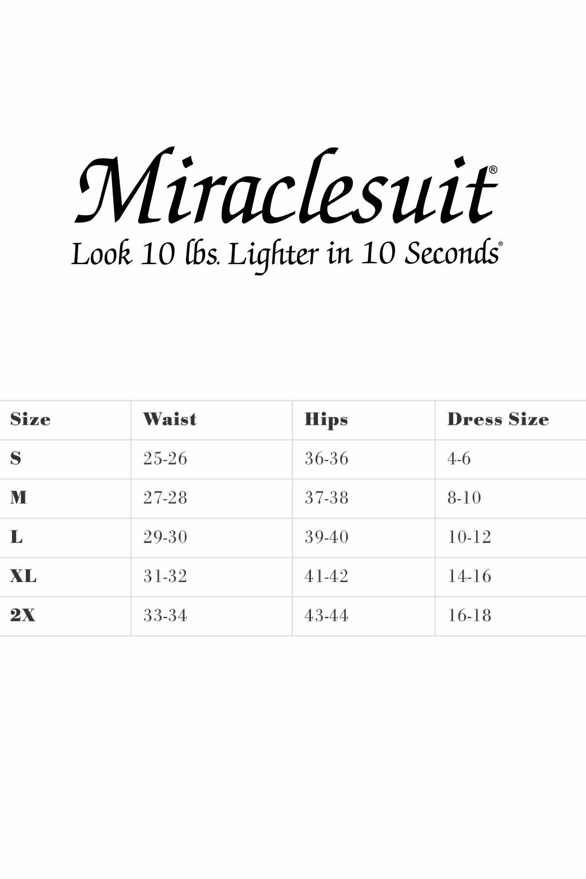 Miraclesuit shapewear store size chart