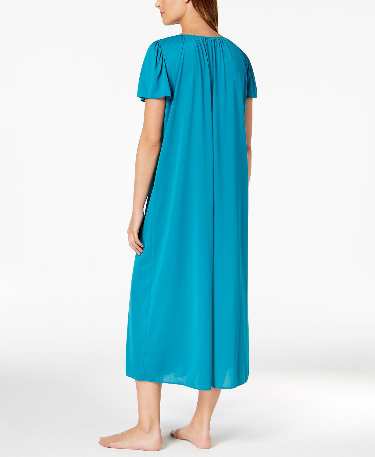 Miss Elaine Tricot Long Gown in Teal