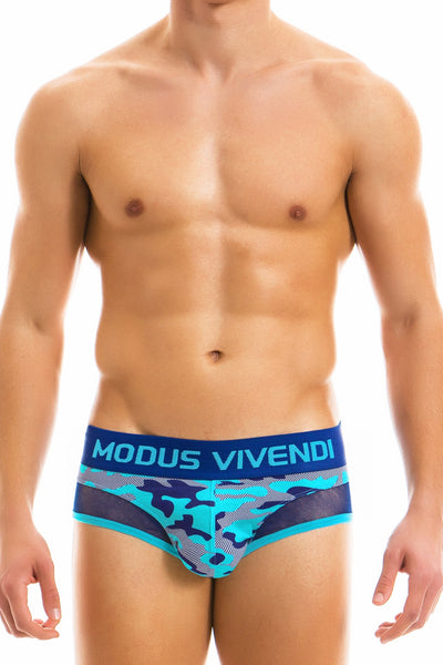 Modus Vivendi Camo C-Through Brief Aqua