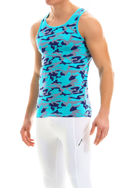 Modus Vivendi Camo Tank Top T Shirt Aqua