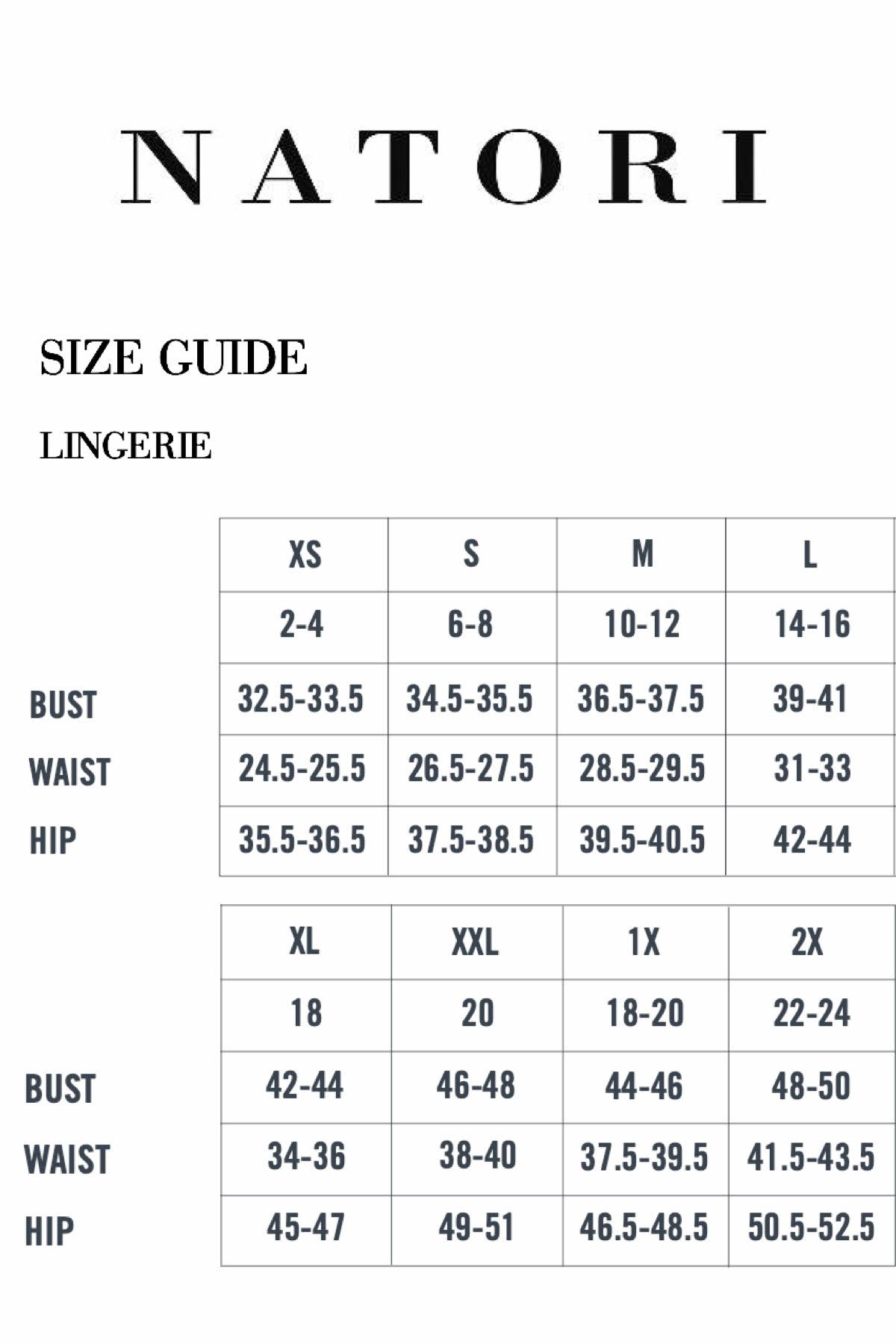 Natori Size Guide