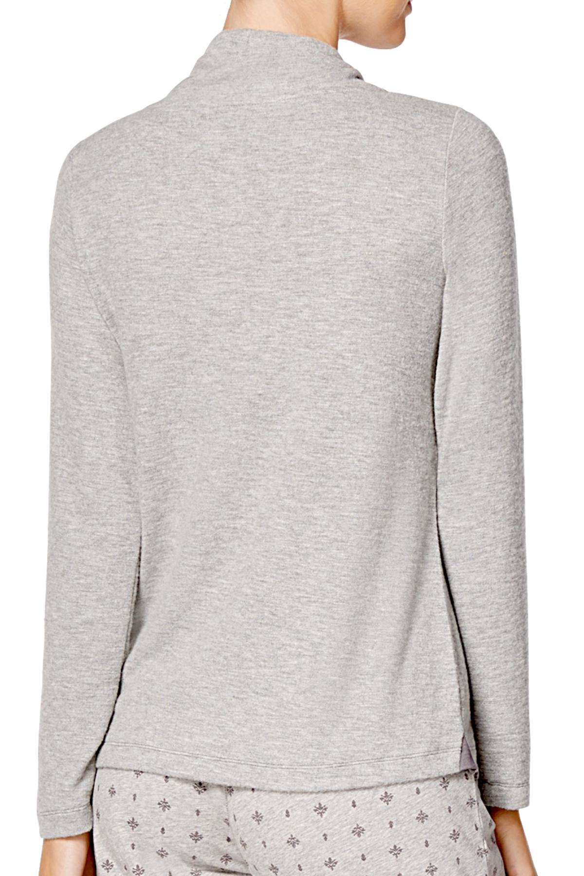 Nautica Heather-Grey Cowl-Neck Knit Lounge Top