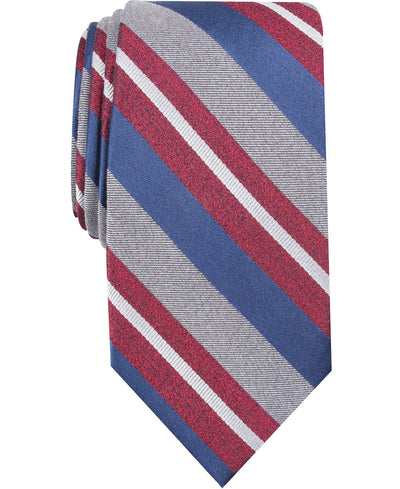 Nautica Varna Stripe Slim Tie Red