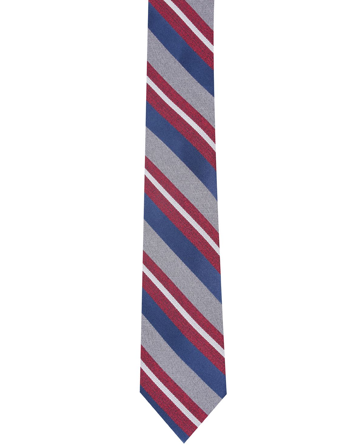 Nautica Varna Stripe Slim Tie Red