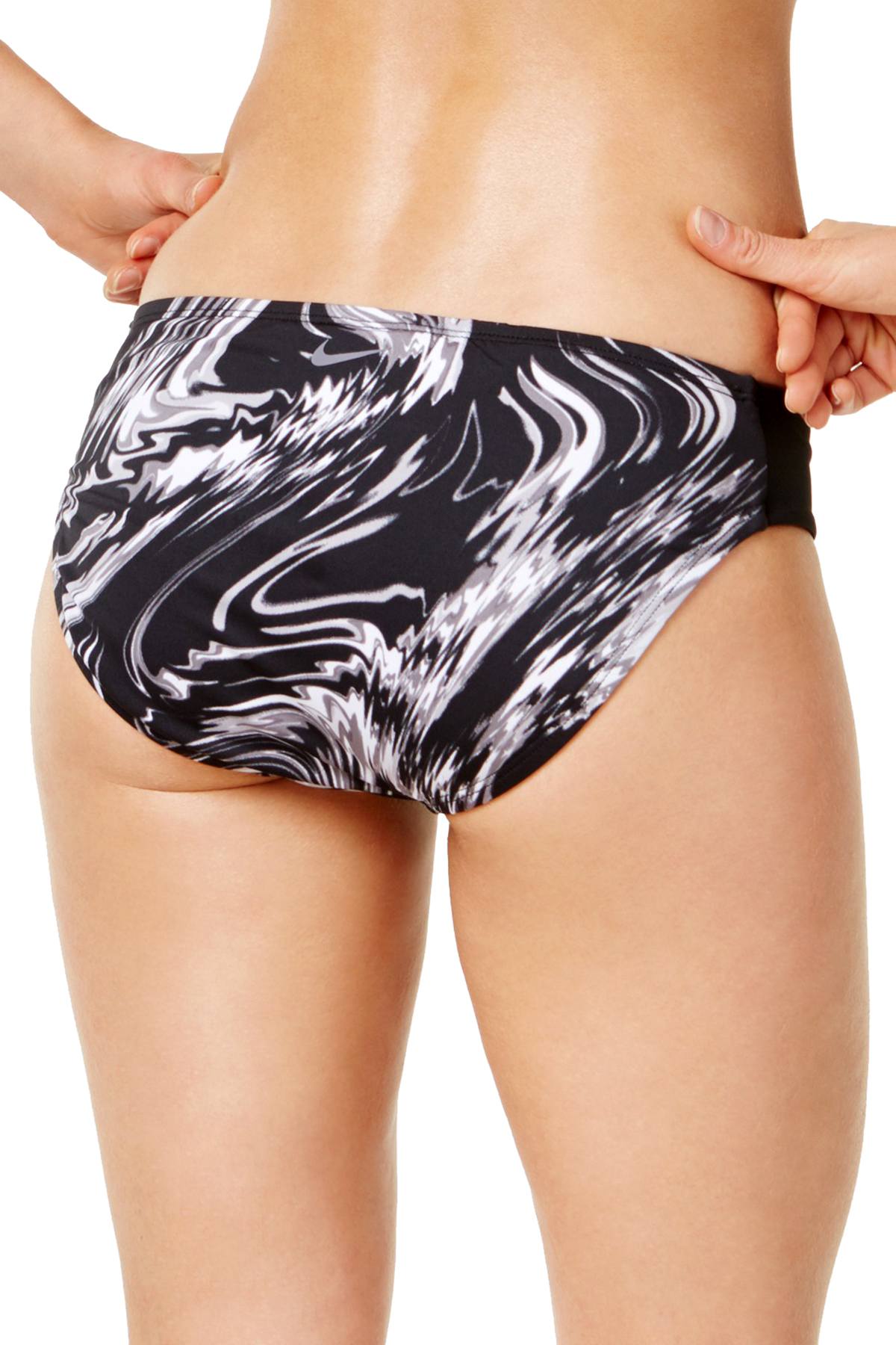 Nike Black/White Marble-Print Bikini Brief