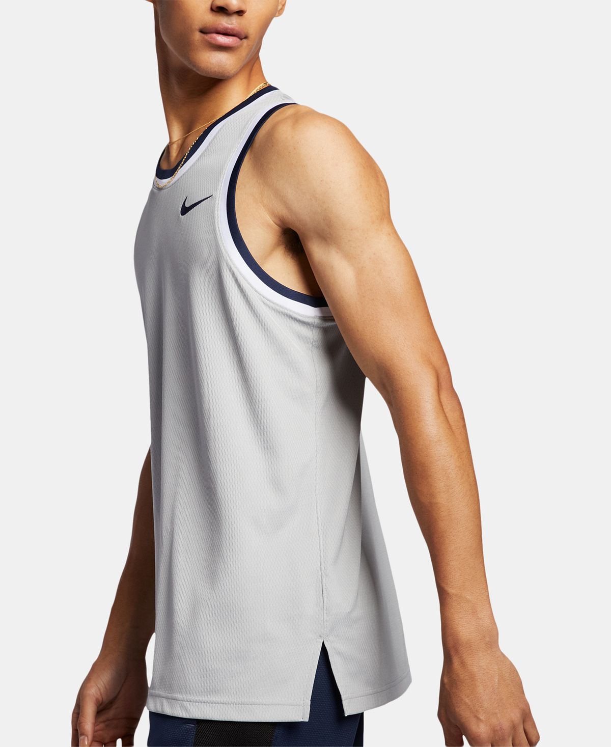 Nike Dri-fit Mesh Basketball Jersey Silver