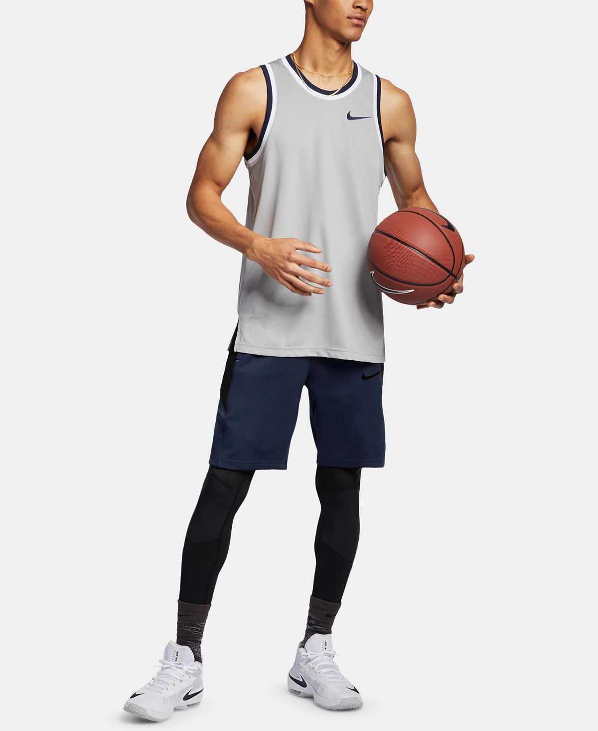 Nike Dri-fit Mesh Basketball Jersey Silver