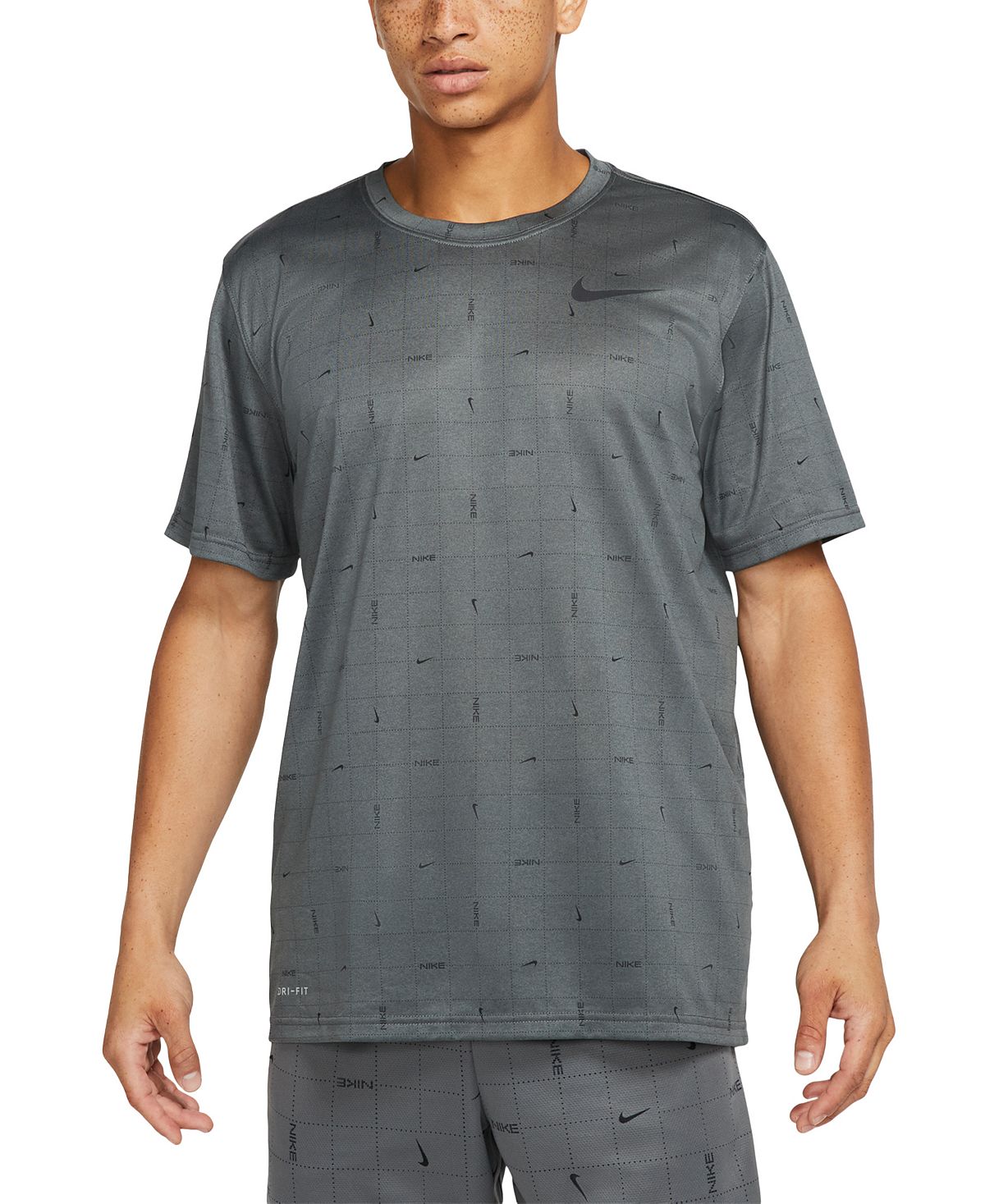 Nike Dri-fit Printed Training Shirt Iron Grey/Black