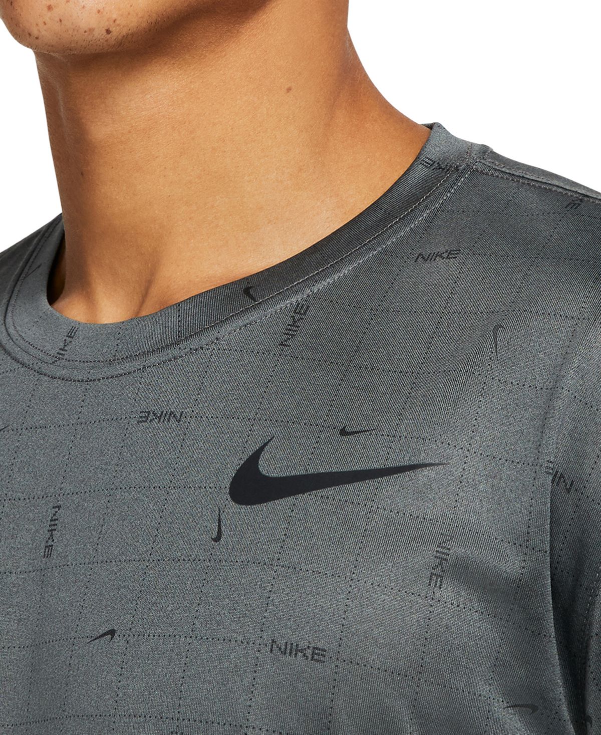 Nike Dri-fit Printed Training Shirt Iron Grey/Black