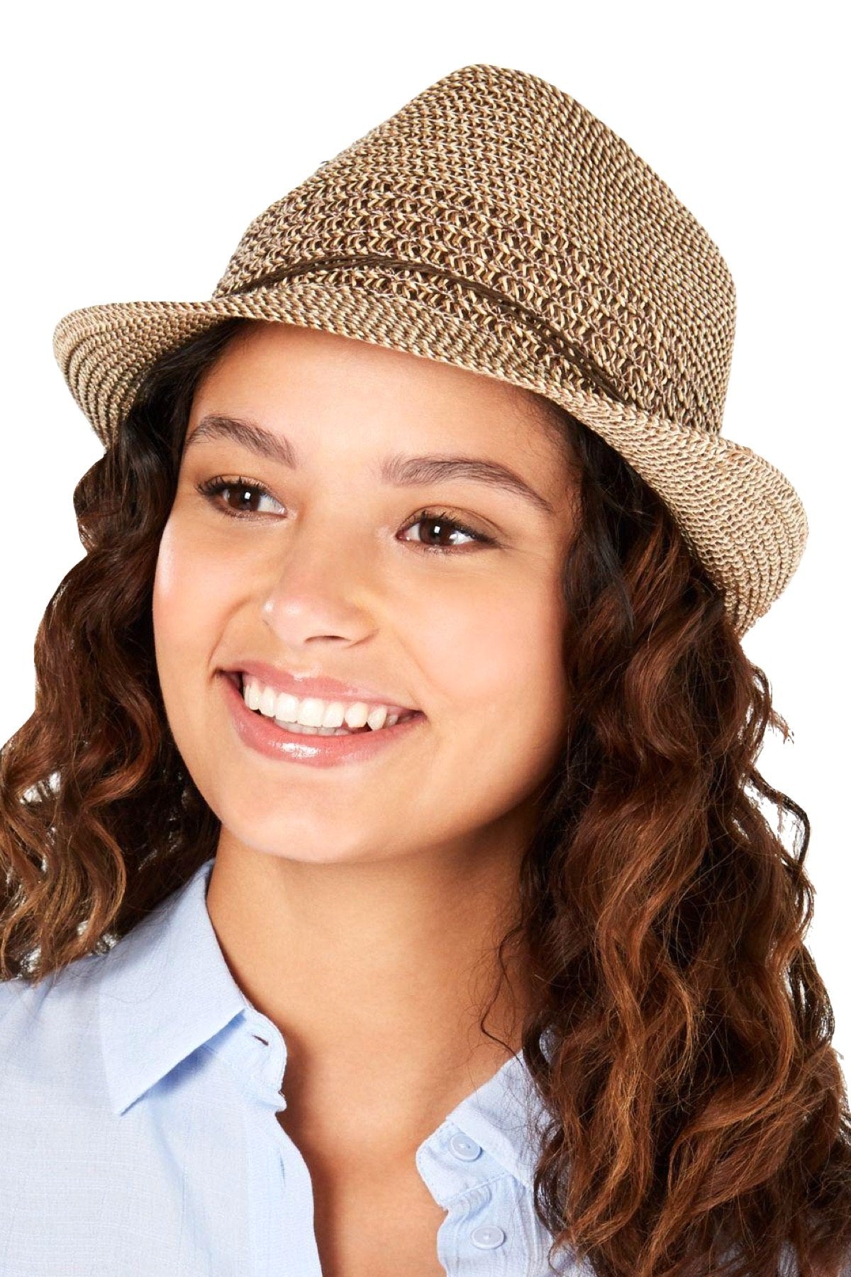 Nine West Brown Packable Sun Safe Fedora