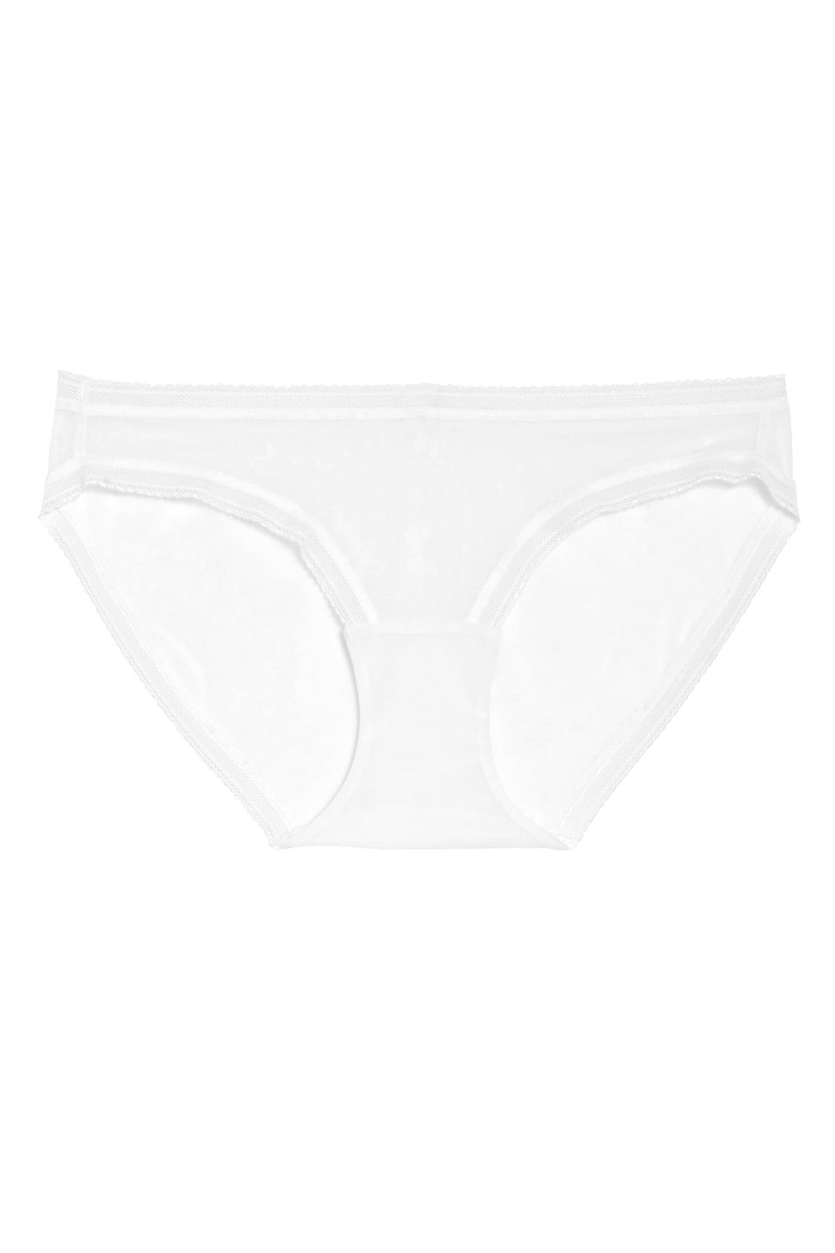 OnGossamer White Cotton Mesh Bikini Brief