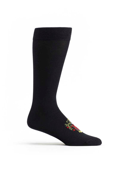 Ozone Black Heraldic Armor Calf Sock