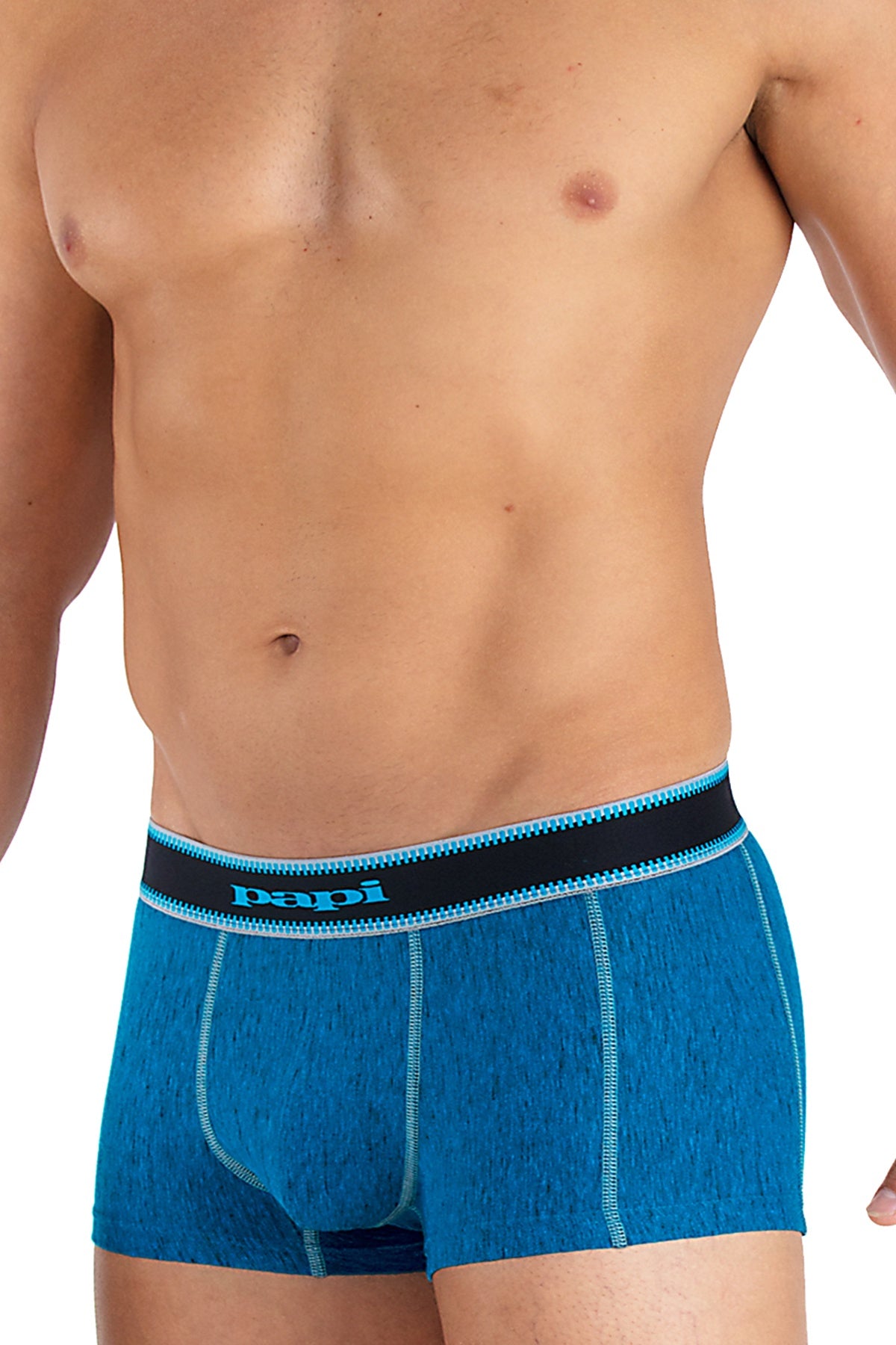 Papi Blue-Rain Textured Sport Injected Slub Jersey Brazilian Trunk