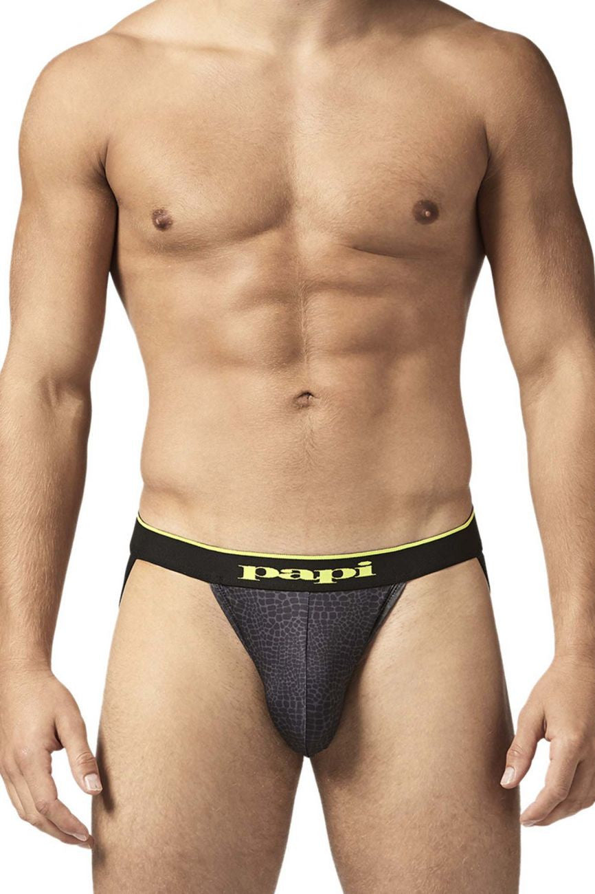 Papi charcoal Leopard 2PK Microflex Jockstrap