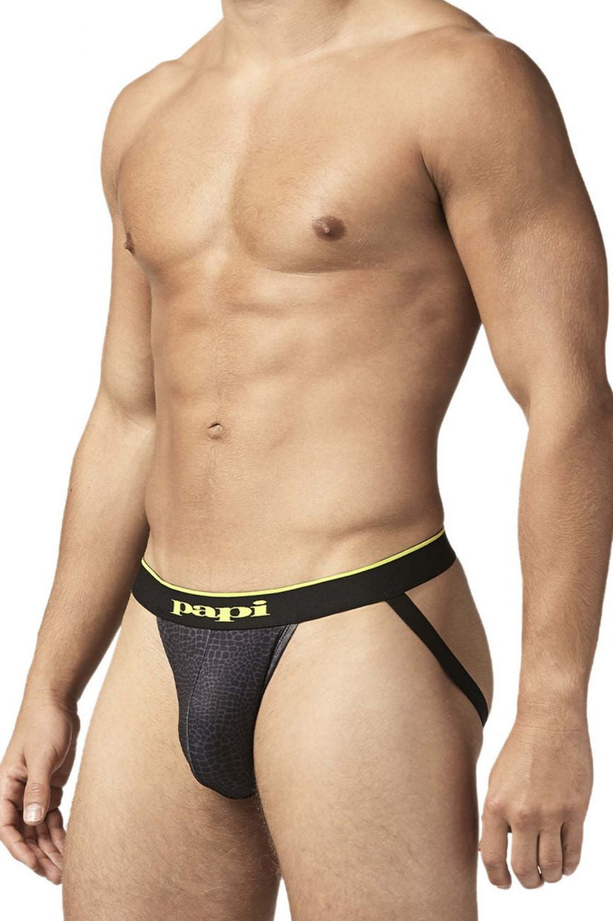 Papi charcoal Leopard 2PK Microflex Jockstrap